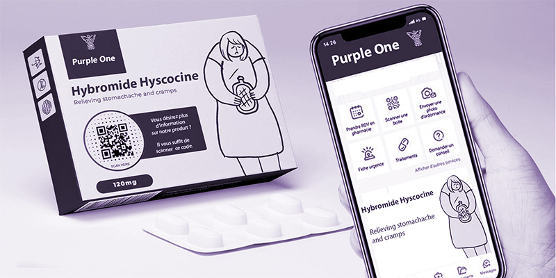 PurpleOne-parapharmacie- QRCode sur produit avec résultat du scan sur mobile